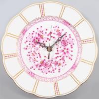 Herendi Waldstein purpur mintás falióra, jelzett, hibátlan, d: 28 cm