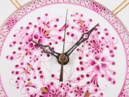 Herendi Waldstein purpur mintás falióra, jelzett, hibátlan, d: 28 cm