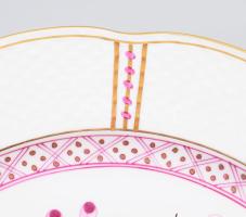 Herendi Waldstein purpur mintás falióra, jelzett, hibátlan, d: 28 cm