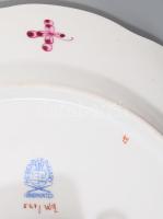 Herendi Waldstein purpur mintás falióra, jelzett, hibátlan, d: 28 cm