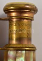W. Campbell &amp; Co. Nachf Hamburg színházi távcső, gyöngyház rárakással, jelzett, 10x8 cm