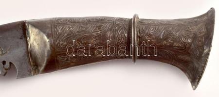 Kukri. Díszes markolattal, h: 37 cm