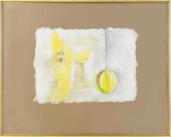 Decsi Ilona (1950-): Délután, 2000. Akvarell, ceruza, merített papír, jelzett, Decsi Ilona autográf ajánlásával. Üvegezett fakeretben, 21,5×30 cm