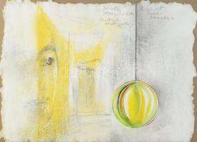 Decsi Ilona (1950-): Délután, 2000. Akvarell, ceruza, merített papír, jelzett, Decsi Ilona autográf ...