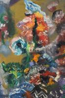 Olvashatatlan jelzéssel: Csendélet. Olaj, karton. Dekoratív fakeretben, 45×33 cm