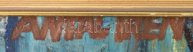 Antal Irén (1903-1999): Csendélet, olaj, farost, jelzett. Dekoratív, kissé kopott fakeretben. 60×50 ...