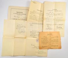 cca 1914-1919 Vegyes eskü okmány tétel, közte 1919-es