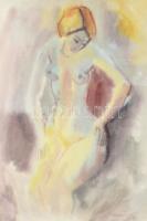 Márffy jelzéssel: Női akt. Akvarell, papír. Üvegezett, dekoratív fakeretben. 61,5x41,5 cm