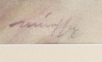 Márffy jelzéssel: Női akt. Akvarell, papír. Üvegezett, dekoratív fakeretben. 61,5x41,5 cm