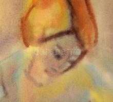 Márffy jelzéssel: Női akt. Akvarell, papír. Üvegezett, dekoratív fakeretben. 61,5x41,5 cm