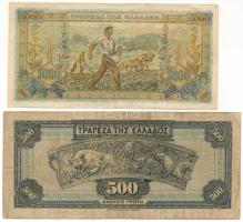 Görögország 1932. 500D "BA055 643477" + 1942. 5000D T:F, szép papír, VG
Greece 1932. 500 ...