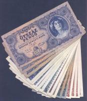 1945-46. 500P (4x), 1000.000P (6x), 10.000.000P (3x), 1000.000.000P (4x), 10.000MP (3x), 100.000.000BP (5x) T:II,II/III Összesen 25db!