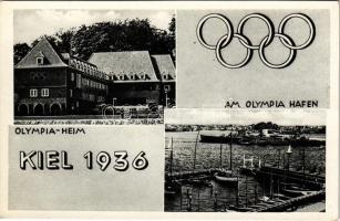 1936 Kiel, Olympia-Heim, am Olympia hafen / 1936 Summer Olympics, sailing boats at the port
