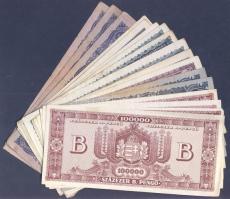 1945-46. 500P (4x), 1000.000P (6x), 10.000.000P (3x), 1000.000.000P (4x), 10.000MP (3x), 100.000.000...