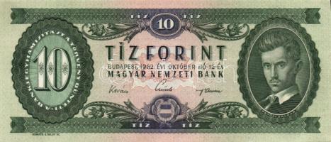 1962. 10Ft (4x) egymásutáni sorszámmal T:II+ Csak egyszer hajtva!