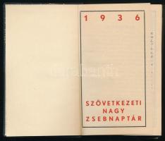 1936 Szövetkezeti Nagy Zsebnaptár, benne budapesti tájékoztató, mezőgazdasági tájékoztató, használat...
