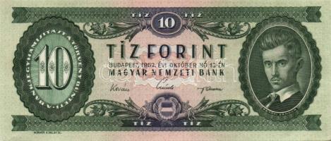 1962. 10Ft (4x) egymásutáni sorszámmal T:II+ Csak egyszer hajtva!