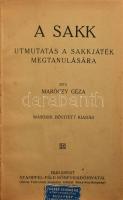 Maróczy Géza: A sakk. Útmutatás a sakkjáték megtanulására. Tudományos zsebkönyvtár. Bp., [1926], Stampfel, 207 p. 2., bővített kiadás. Korabeli átkötött félvászon-kötés, foltos borítóval.
