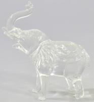 Üveg elefánt figura, hibátlan, 8x9 cm