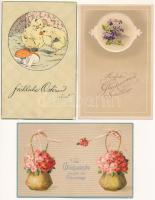 6 db RÉGI motívum képeslap: üdvözlőlap, katonai, zászló, közte lithok / 6 pre-1945 motive postcards:...