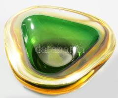 Cseh anyagában színezett asztaldísz, minimális kopottsággal, d: 11 cm