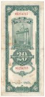 Kína 1930. 20CGU "XG 254715" T:F
China 1930. 20 Custons Gold Units "XG 254715" ...