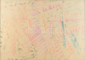 Ruzicskay György (1896-1993): Absztrakt kompozíció. Vegyes technika, papír, jelzés nélkül. Üvegezett...