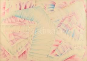 Ruzicskay György (1896-1993): Absztrakt kompozíció. Vegyes technika, papír, jelzett. Dakeretben, 50x...