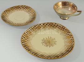 Bavaria mid-century egyszemélyes reggeliző készlet, csésze alátéttel és desszertes tányér. Jelzett, ...