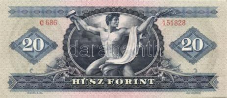 1969. 20Ft (2x) egymásutáni sorszámmal T:II+ Csak egyszer hajtva!