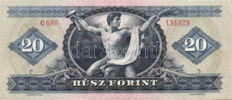 1969. 20Ft (2x) egymásutáni sorszámmal T:II+ Csak egyszer hajtva!