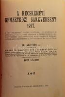 A kecskeméti nemzetközi sakkverseny 1927. A mesterverseny összes, a főtorna és a középiskolai bajnokság válogatott játszmái. A nemzetközi feladványverseny bírói jelentése. Sakktörténeti és elméleti cikkek, jellemrajzok, feladványok és végjátékok. Szerk.: Tóth László. Kecskemét, 1928, Magyar Sakkvilág, XXIV+308+2 p.+4 t. Átkötött egészvászon-kötés, kopott, kissé foltos borítóval.
