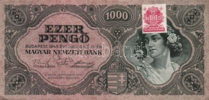 1945-46. 1000P (2x), 1000.000P (2x), 100.000.000P (3x) mindegyik egymásutáni sorszámokkal! T:II+,II