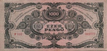 1945-46. 1000P (2x), 1000.000P (2x), 100.000.000P (3x) mindegyik egymásutáni sorszámokkal! T:II+,II