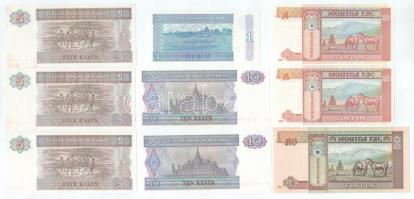 Mianmar 1996. 1K + 1997. 5K (3x) sorszámkövetők "CV 9189532 - CV 9189534" + 10K (2x) sorsz...