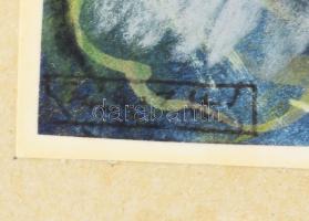 Olvashatatlan jelzéssel: Alak (üvegablak terve?). Akvarell, papír. Üvegezett fakeretben. 17×10 cm