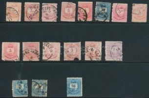 17 db Színesszámú krajcáros bélyeg keskenyre / szélesre fogazva