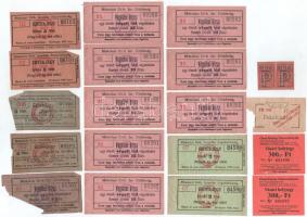 Vegyes 19db-os papír bárca, jegy, helyjegy, értékjegy tétel, nagyrészt a "Miskolci Ortodox Izraelita Hitközség" kiadása, közte sorszámkövetők T:XF-VG