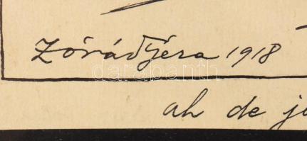 Zórád Géza (1882-1961): "Ah de jó tükör lett ebből a fényes kabátból" (karikatúra), 1918. ...