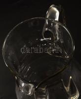 Kristályüveg bordás kancsó, hibátlan, m: 22 cm