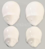 4 darab fehér porcelán sün figura, kopással, h: 10-14 cm