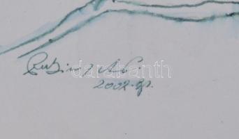 Rubint Ávrahám Péter (1958-): Női alak (cím nélkül), 2002. Lavírozott tus, papír, jelezve balra lent...