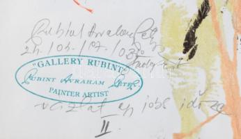 Rubint Ávrahám Péter (1958-): Vázlat egy jobb időbe II. Vegyes technika, papír, jelezve balra lent, ...