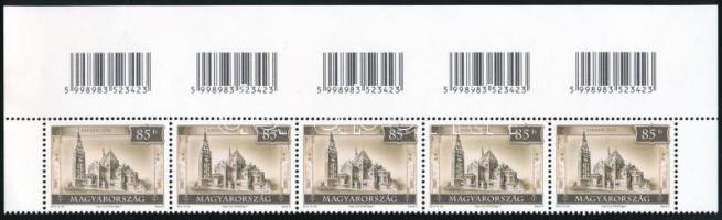 2013 Idegenforgalom (V.) 85Ft ívszéli vonalkódos ötöscsík 12-es fogazással (utánnyomott)