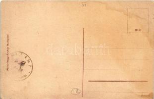 Budapest VI. Párisi Nagy Áruház Budapest utcai homlokzata, automobilok, hátoldalon nyilaskeresztes b...