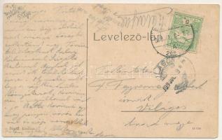 1909 Apahida, Bruckendorf (Kolozsvár, Cluj); MÁV állomás, vasútállomás, vasutasok. Bär H. kiadása / ...