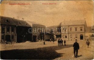 1922 Abrudbánya, Abrud; Ferenc József tér. Pannonia könyvnyomda kiadása W.L. 3210. / square (kopott sarkak / worn corners)