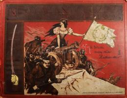 Ezernyolczszáz negyvennyolcz. Az 1848/49-iki magyar szabadságharcz története képekben. Egykorú képek, okiratok, eredeti kézírások, ereklyék, nevezetes nyomtatványok, kiáltványok, művészi emlékek. Ezer képpel. Szerk.: Jókai Mór, Bródy Sándor, Rákosi Viktor. Bp., 1898, Révai (Franklin-ny.), 476 p. Rendkívül gazdag szövegközti és egészoldalas képanyaggal illusztrálva. Kiadói aranyozott és ezüstözött, festett, illusztrált egészvászon-kötés, Gottermayer-kötés, kopott borítóval, az elülső tábla elvált a gerinctől, sérült kötéssel és kijáró lapokkal, rossz állapotban.