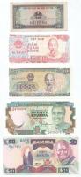 Vietnam 1980. 2D + 1988. 500D + 1000D + Zambia DN(1986-1991) 20K + 50K T:AU, a 2D F szép papír Vietnám 1980. 2 Dong + 1988. 500 Dong + 1000 Dong + Zambia ND(1986-1991) 20 Kwacha + 50 Kwacha C:AU, the 2 Dong F fine paper