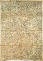 cca 1914 Beszterce (Bistritz) és környékének térképe, 1:200 000, vászontérkép, 58×40 cm